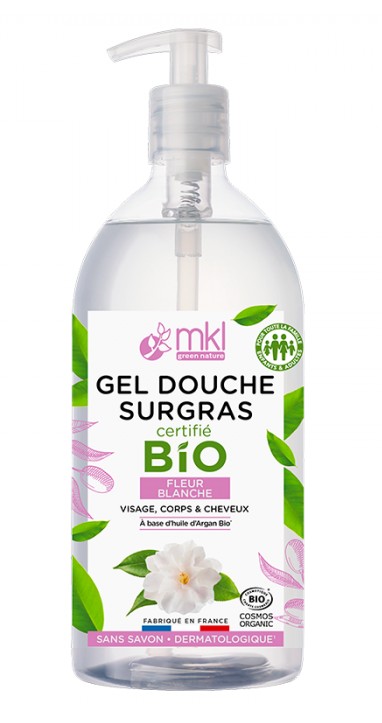 MKL Gel Douche Surgras Certifié Bio Fleur Blanche 1L